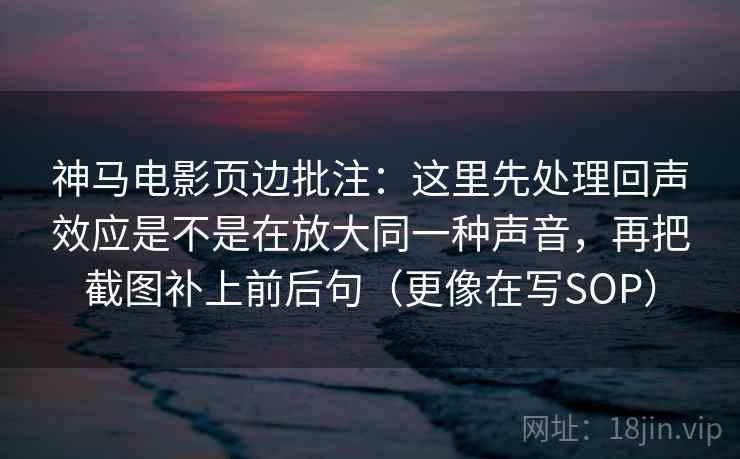 神马电影页边批注:这里先处理回声效应是不是在放大同一种声音,再把截图补上前后句(更像在写SOP) 神马电影页边批注:这里先处理回声效应是不是在放大同一种声音,再把截图补上前后句(更像在写SOP)